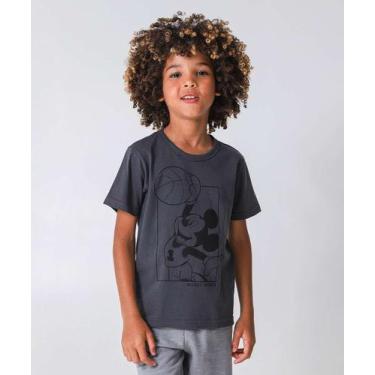 Imagem de Camiseta Infantil Estampa Mickey Disney Tam 4 a 10 Cin-76128, Cinza, 1