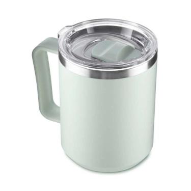 Imagem de Caneca Térmica Café 450ml com Tampa Aço Inox Parede Dupla Verde - Goed