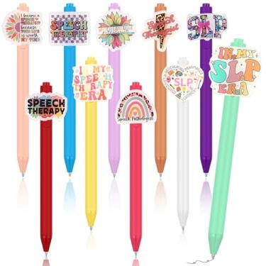 Imagem de Geyoga 10 canetas esferográficas para presente nacional de fonoaudiologia para presente de agradecimento de MA, para presentes SLP, artigos de festa