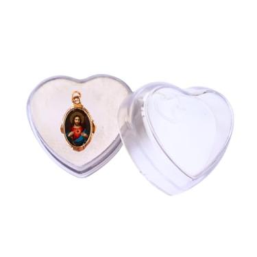Imagem de Medalha Sagrado Coração de Jesus + caixa acrílica coração
