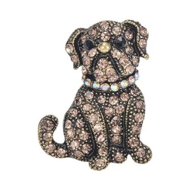 Imagem de Broche De Esmalte Unissex Com Strass De Cachorro, Joia De Lapela Para 