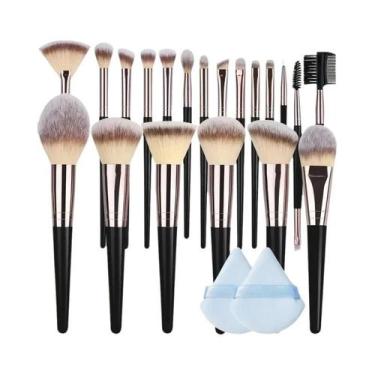 Imagem de Conjunto De Pincéis De Maquiagem Macios E Fofos (3-20 Peças) Para Base