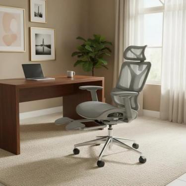 Imagem de Cadeira Escritório Ergonômica Executiva Premium Dinamarca Bt03 Luvinco Cinza