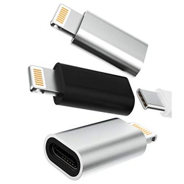 Imagem de Adaptador USB C fêmea para Lightning macho (pacote com 3) Cabo carregador tipo C compatível com Apple para iPhone 13 12 11 Pro Max Mini Xs Se X XR 8 Plus para iPad Air Converter cabo de carregamento