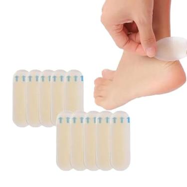 Imagem de Almofada de calcanhar longa em forma de tira de 10 peças, almofada de calcanhar de hidrogel, adequada para pés e parte de trás do calcanhar