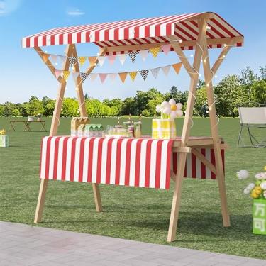 Imagem de Suporte de comida dobrável portátil para eventos de rua e feiras comerciais - Carrinho de mão com rodas, exibição de mercado ao ar livre (119 x 58 cm) - Solução versátil de fornecedor para food trucks