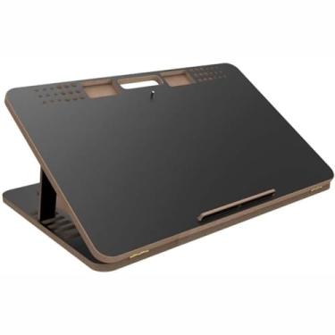 Imagem de Suporte Multiuso em MDF Preto - para Notebook, Prancheta, Desenho e Leitura de Livros, Funcional para Ambientes Domésticos e Trabalho
