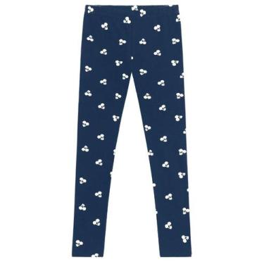 Imagem de Calça legging infantil de cerejas cotton Brandili Azul, 8, Azul