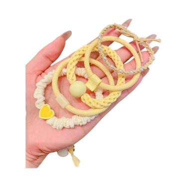 Imagem de Conjunto De Elásticos De Cabelo Coloridos Macaron Para Meninas, 5 Peça