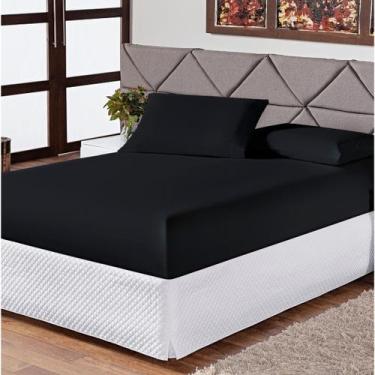 Imagem de Lençol King Size com Elástico 1 Peça Soft Antiácaro 100% Poliéster 180