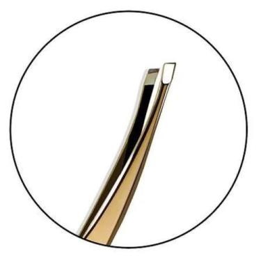 Imagem de Pinça Chanfrada Dourada Profissional para Sobrancelhas TW-1077G Klass 