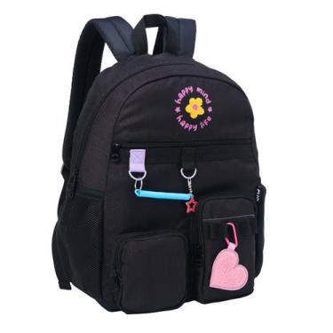 Imagem de Mochila De Costas Rebecca Bonbon Happy Life Clio Style 2026 -, Preto