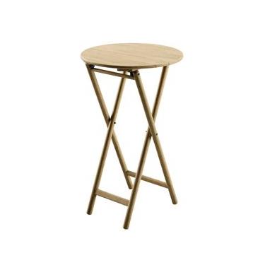 Imagem de Mesa Dobrável Redonda Alta Tramontina Bossa 60x96 cm em Madeira Tauari Natural