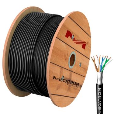 Imagem de Cabo De Rede Blindado Megatron Cat5e F-utp 4px24 Awg, Bobina C- 500 Metros, 100% Cobre - Preto