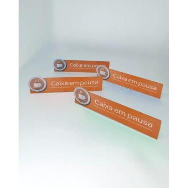 Imagem de Kit 10un Placas De Identificação Caixa Em Pausa ou Fechado com Base Em