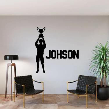 Imagem de Adesivo de parede  futebol personalizado - Ambiente dekorado, 80cm, pr