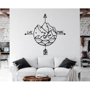 Imagem de Adesivo de parede  bussola - Ambiente dekorado, 80cm, preto