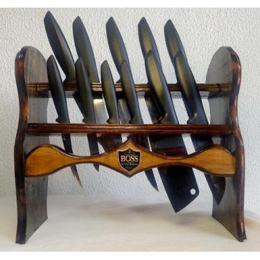 Imagem de Porta Facas de balcão organizadores de cozinha - BOSS - Arte Madeira