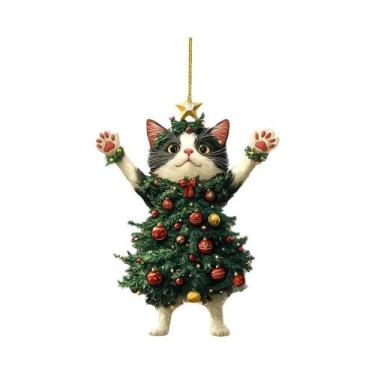 Imagem de Pingentes De Gato Fofo Para Árvore De Natal, Enfeites Pendurados Para 