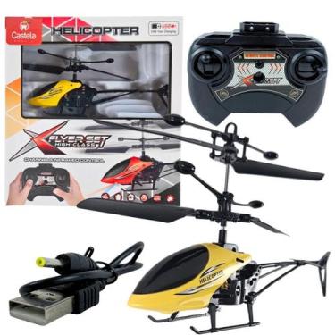 Imagem de Brinquedo Helicóptero Controle Remoto Amarelo - Castela - Castela Bras