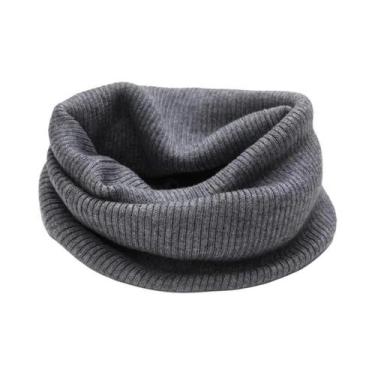 Imagem de Cachecol Masculino De Lã Cashmere Tricotado Com Gola Alta, Macio E Que