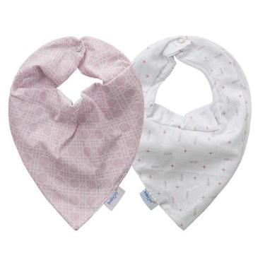 Imagem de Babador Bandana para Bebê 22 cm x 29 cm 02 Unidades - Baby Joy, Rosa