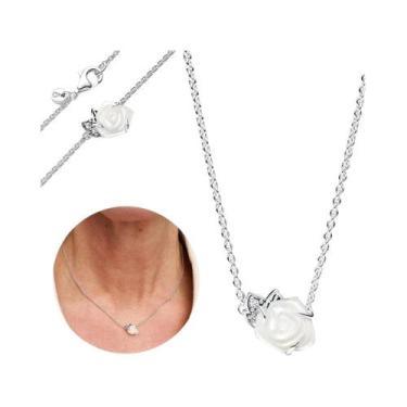 Imagem de Colar E Brincos Femininos De Prata Esterlina 925 Com Pingente Grande R