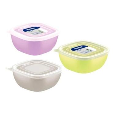 Imagem de Conjunto 3 Potes Plásticos Tramontina Mixcolor 600ml Colorido