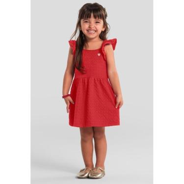 Imagem de Vestido infantil menina em cotton texturizado Brandili-Feminino