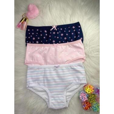 Imagem de Kit 10 Calcinhas Infantil Menina em Algodão Estampadas - G - Multicolo