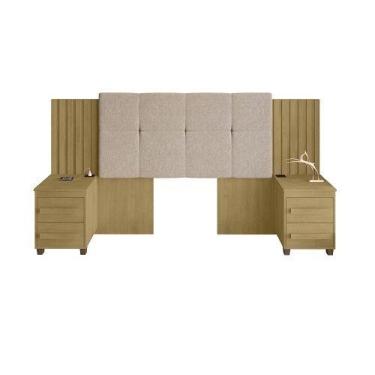 Imagem de Cabeceira Expansível Suiça II Cinamomo Com Capitonê Pena caramelo - RV