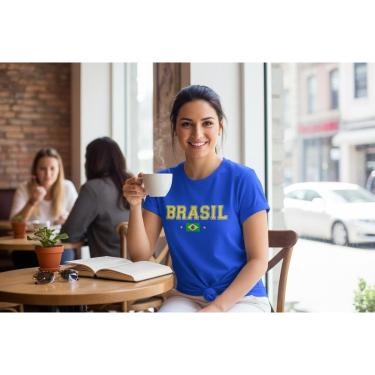 Imagem de Camiseta Feminina T Shirt Brasil Copa 2026 Jogos Malha Algodão Leve do P ao G1-Feminino
