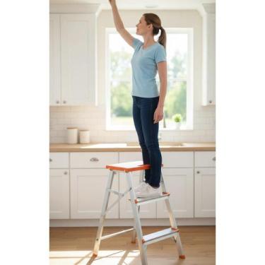 Imagem de Escada Banqueta Alumínio 3 Degraus Segura e Leve - Congratulations Sto