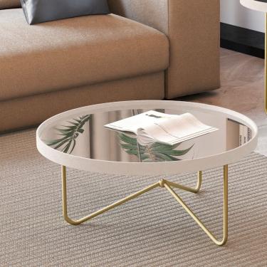 Imagem de Mesa de Centro Redonda com Espelho Alamanda JB Moveis