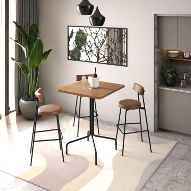 Imagem de Mesa Bistrô Quadrada Barcelona 80cm Nogueira