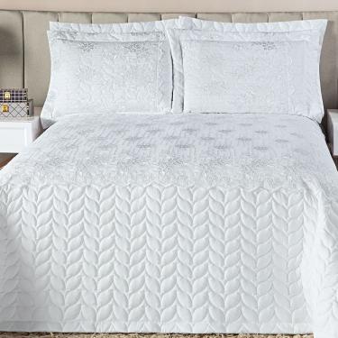 Imagem de Kit Cobre Leito Toscano Micropercal Dupla Face King 05 Peças - Branco