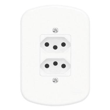 Imagem de Conjunto 2 Tomadas 2p+t 20a 250 Volts Distanciadas Blanc - 1354 - Fame