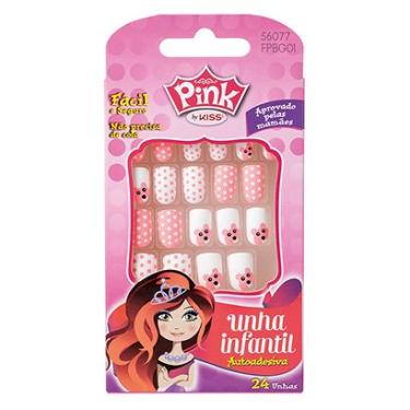 Imagem de Unhas Postiças Infantil Autoadesiva Pink By Kiss New York-Feminino