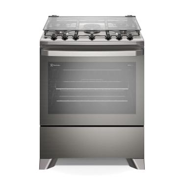 Imagem de Fogão Electrolux 5 Bocas com Mesa Inox Timer e PerfectCook Cinza Experience FE5TC - Bivolt