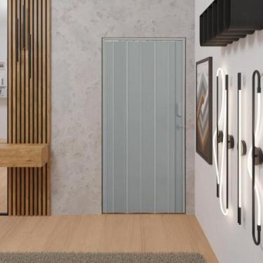 Imagem de Porta Sanfonada de PVC 84x210cm Bariri - TK Cor:Cinza - Bariri PVC, Ci