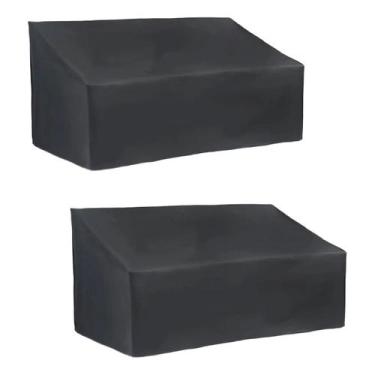 Imagem de Kit 2 Capas Impermeáveis Compatível Sofá Preto Liso - SPTS