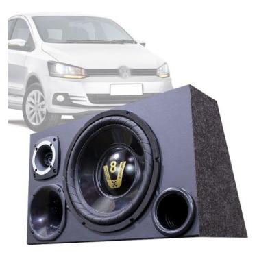 Imagem de Caixa Som Automotivo Trio Completa Subwoofer Para Volks Fox - OESTESOM
