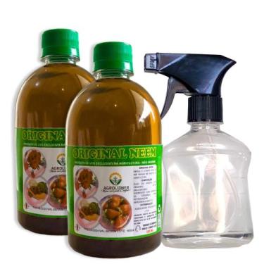 Imagem de Óleo De Neem Concentrado 500ml - 2uni + Spray - Rende 300Lts - AGROLID