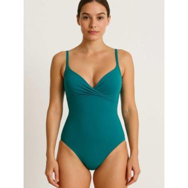 Imagem de Maio Com Bojo Transpassado Plus Size P111 - ORIGINAL, Verde, 56