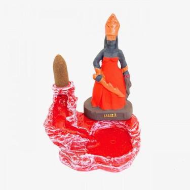 Imagem de Incensário Cascata Iansã Vermelha Escultura em Resina  12 Cm - Lua Mis