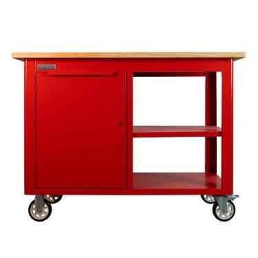 Imagem de Bancada móvel com 1 porta e 1 prateleira lateral - RLL-263 (Vermelho) 