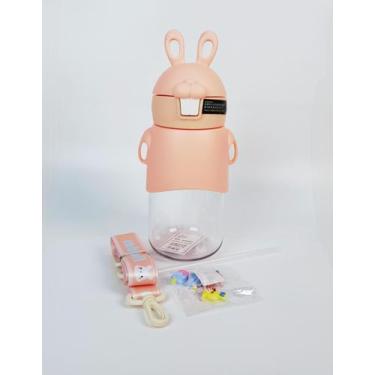Imagem de Garrafa Infantil Plástica Coelho Alça Decorada 600ML B57-105 - Sanyuey