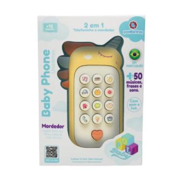 Imagem de Brinquedo Infantil Baby Phone Música Luz Mordedor Polibrinq, Amarelo