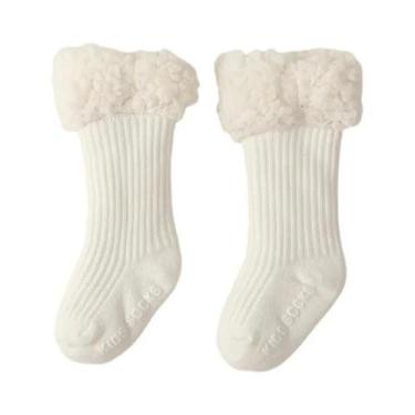 Imagem de Meias De Inverno Grossas E Quentes Antiderrapantes Para Bebês 100% Alg