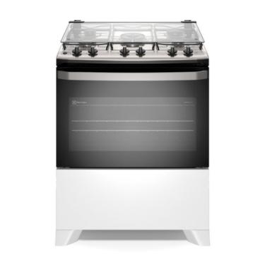 Imagem de Fogão Piso 5 Bocas a Gás Electrolux FE5IW Efficient Mesa Inox Acendimento Automático Branco Bivolt